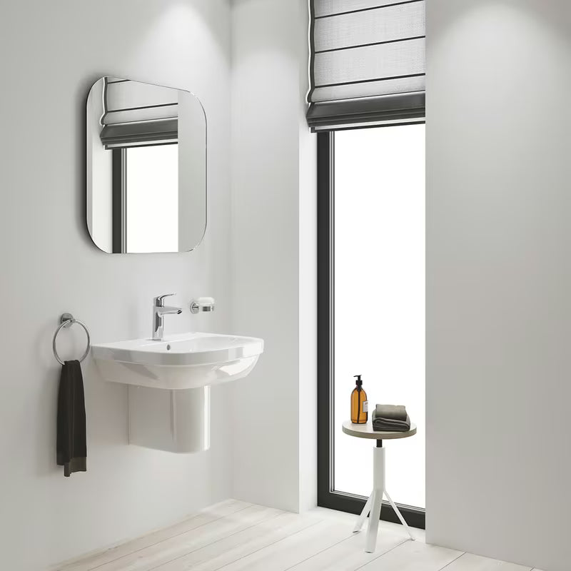Chromowana jednouchwytowa stojąca bateria umywalkowa Grohe Eurosmart New bez odpływu