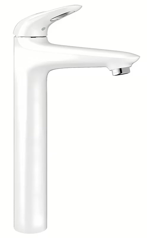 Wysoka jednouchwytowa bateria umywalkowa Grohe Eurostyle New w wykończeniu Moon White pro umywalki wolnostojące .