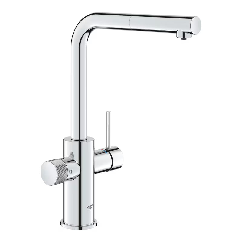 Grohe Blue Pure 2022 jednouchwytowa bateria zlewozmywakowa z funkcją filtracji w chromie