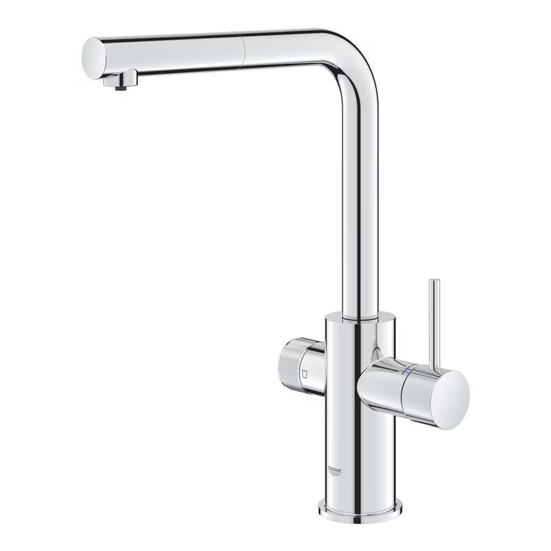 Grohe Blue Pure 2022 jednouchwytowa bateria zlewozmywakowa z funkcją filtracji w chromie