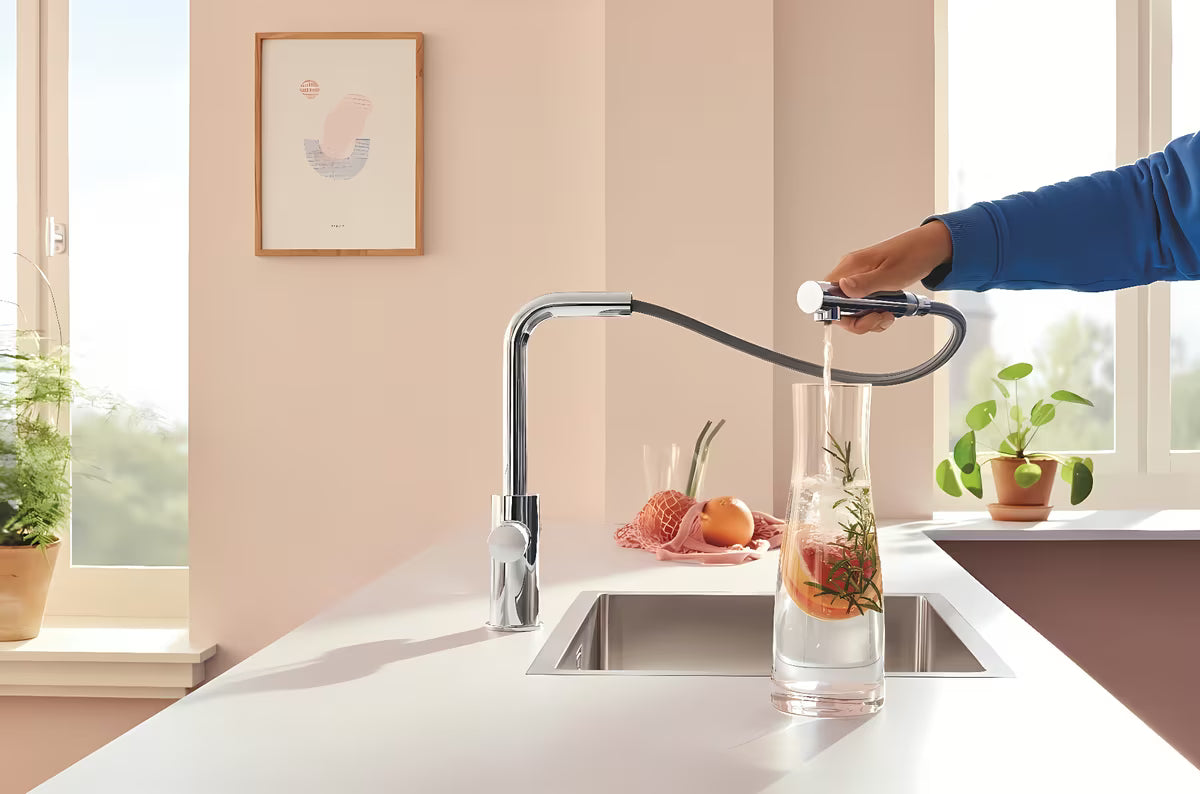 Grohe Blue Pure 2022 jednouchwytowa bateria zlewozmywakowa z funkcją filtracji w chromie