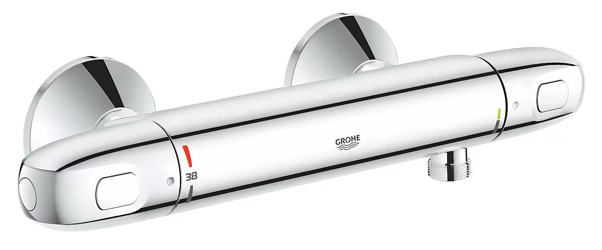Chromowana termostatyczna bateria prysznicowa Grohe Grohtherm 1000 New pro do montażu ściennego