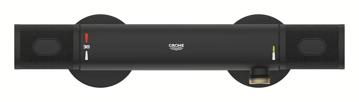 Termostatyczna ścienna bateria prysznicowa Grohe w kolorze phantom black