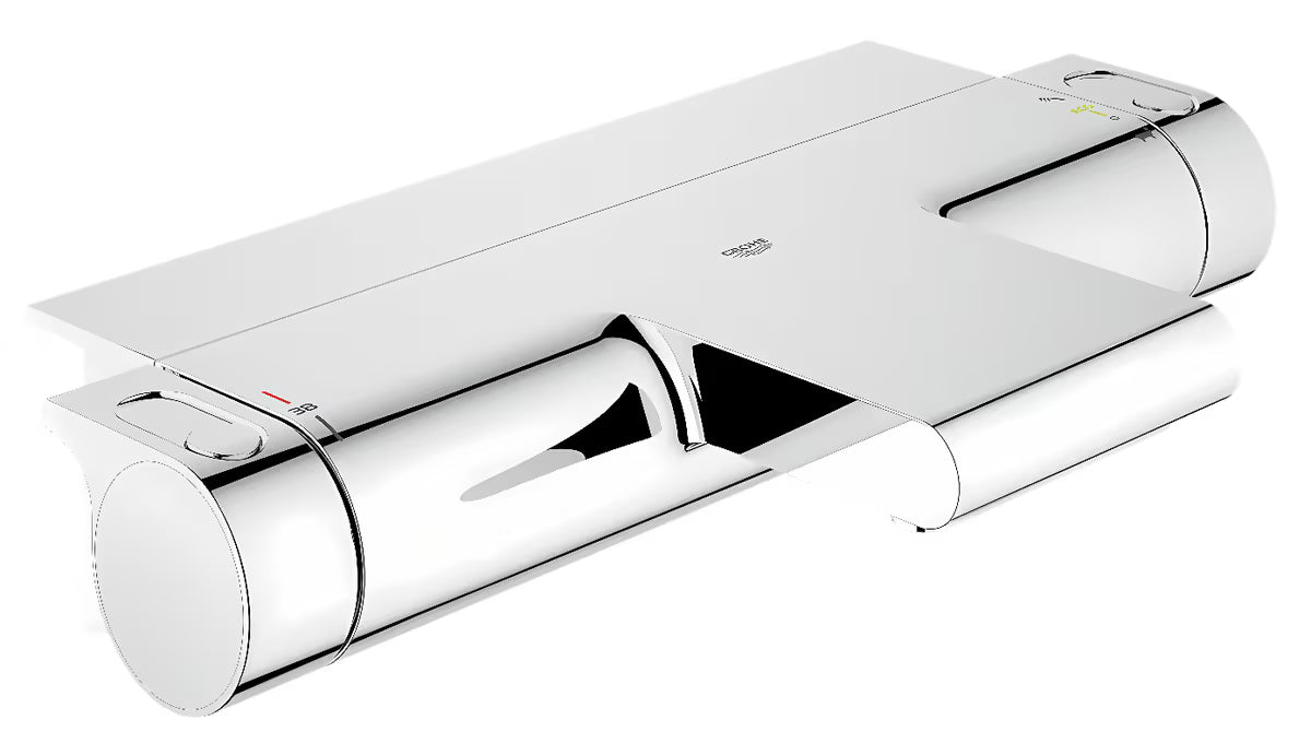 Chromowana termostatyczna wannowa i bateria prysznicowa Grohe Grohtherm 2000 z technologią CoolTouch i przełącznikiem wanna/prysznic