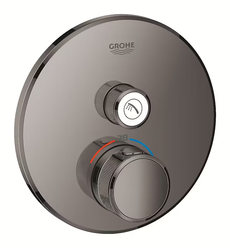 Podtynkowa termostatyczna bateria prysznicowa Grohe Grohtherm smartcontrol w kolorze hard graphite
