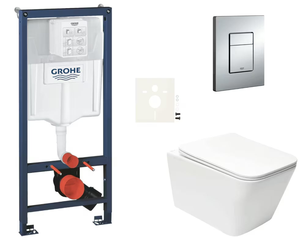 Zestaw WC podtynkowy SAT Infinitio z modułem podtynkowym Grohe Rapid SL i przyciskiem spłukującym Even