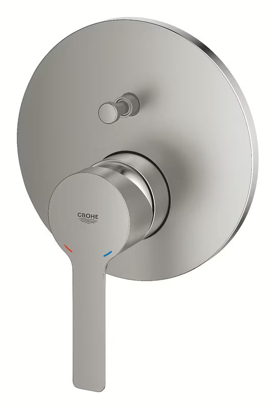 Podtynkowa jednouchwytowa bateria prysznicowa Grohe Lineare w wykończeniu supersteel z 2-drożnym przełącznikiem