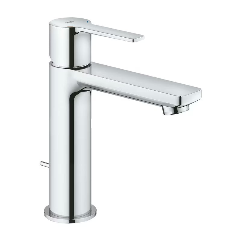Chromowana jednouchwytowa bateria umywalkowa Grohe Lineare ze standardową wylewką