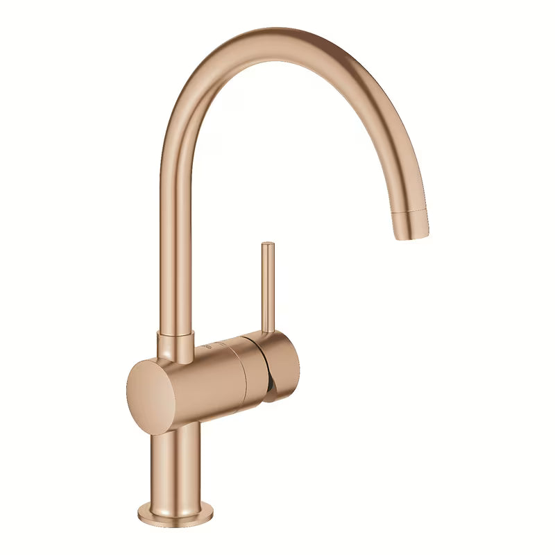 Grohe Minta bateria zlewozmywakowa z wysoką wylewką C w wykończeniu szczotkowanym Warm Sunset