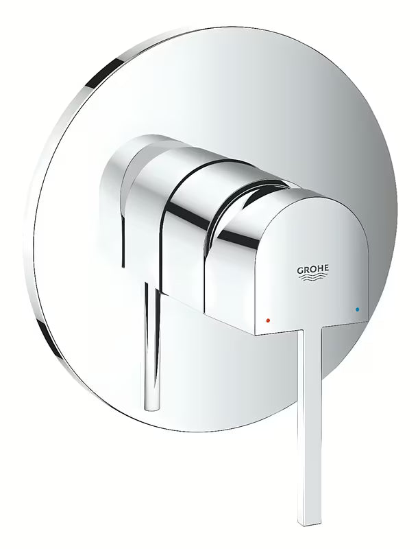 Podtynkowa jednouchwytowa bateria prysznicowa Grohe Plus w wykończeniu chrom z metalową dźwignią