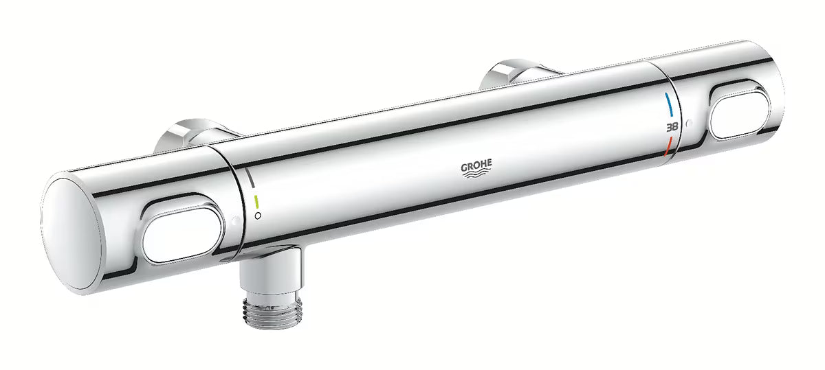 Chromowana termostatyczna bateria prysznicowa Grohe Precision Flow pro do montażu ściennego