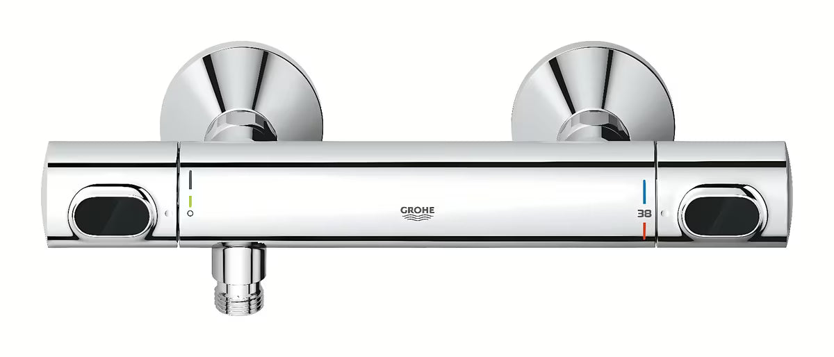 Grohe Precision Flow termostatyczna bateria prysznicowa w chromie z zestawem prysznicowym i drążkiem