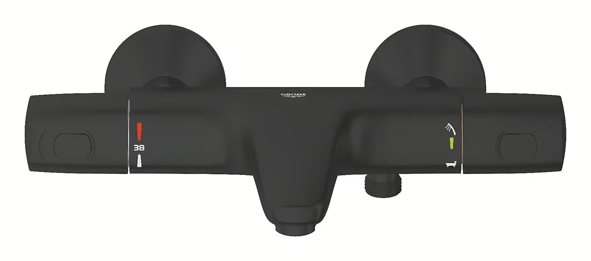Grohe Precision Trend termostatyczna bateria wannowa w matowej czerni do montażu ściennego