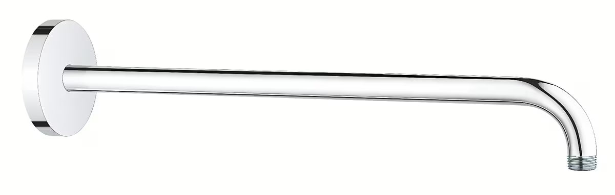Chromowane ramię prysznicowe Grohe Rainshower z okrągłą rozetą i długością 42,2 cm