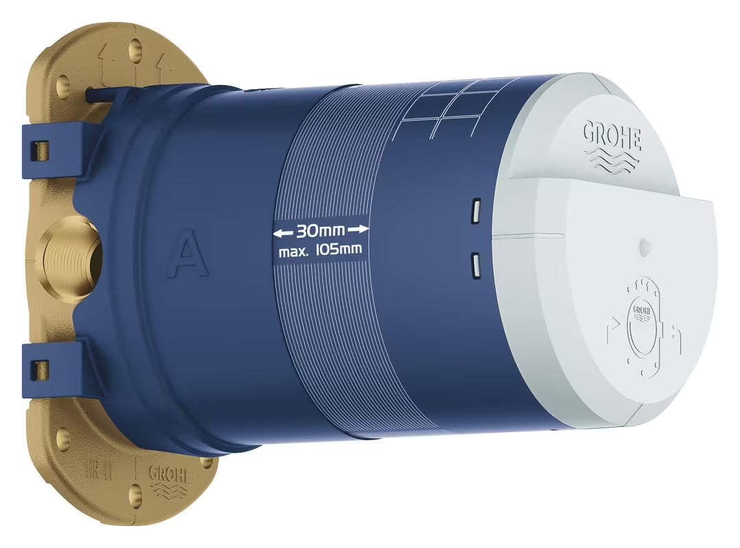 Zestaw Element podtynkowy Grohe Rainshower pro deszczownice z 2 wejściami DN 15 i ogranicznikiem przepływu Grohe EcoJoy.