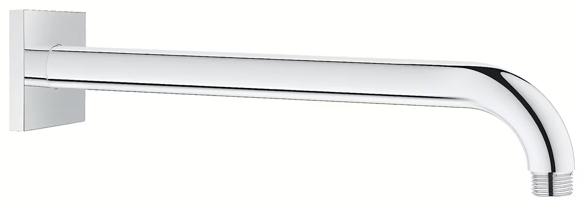 Chromowane ramię prysznicowe Grohe Rainshower z kwadratową rozetą