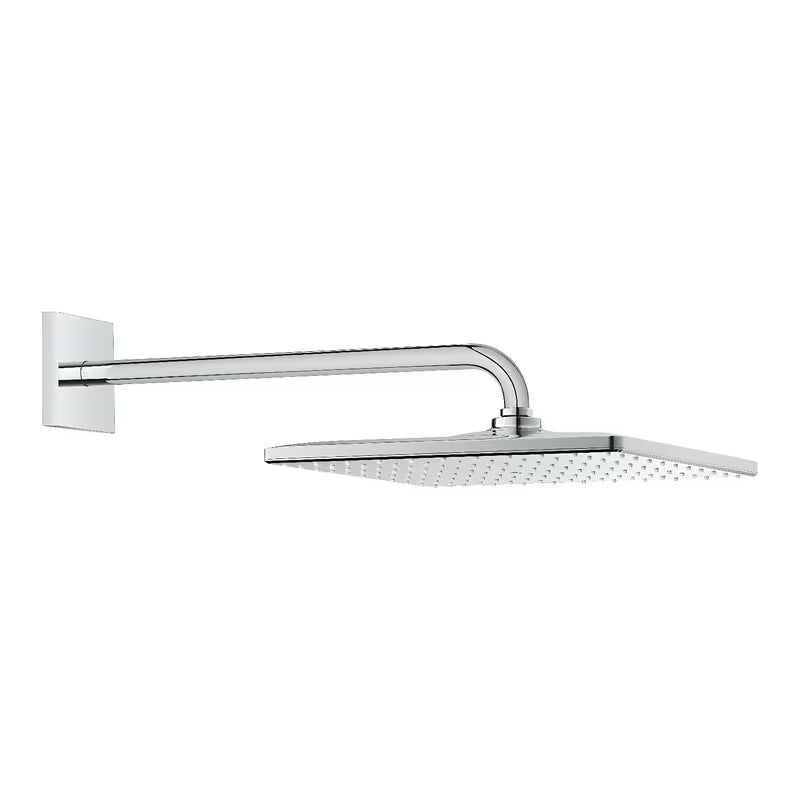 Chromowa deszczownica Grohe Rainshower 310 Mono Cube z ramieniem prysznicowym pro do montażu ściennego