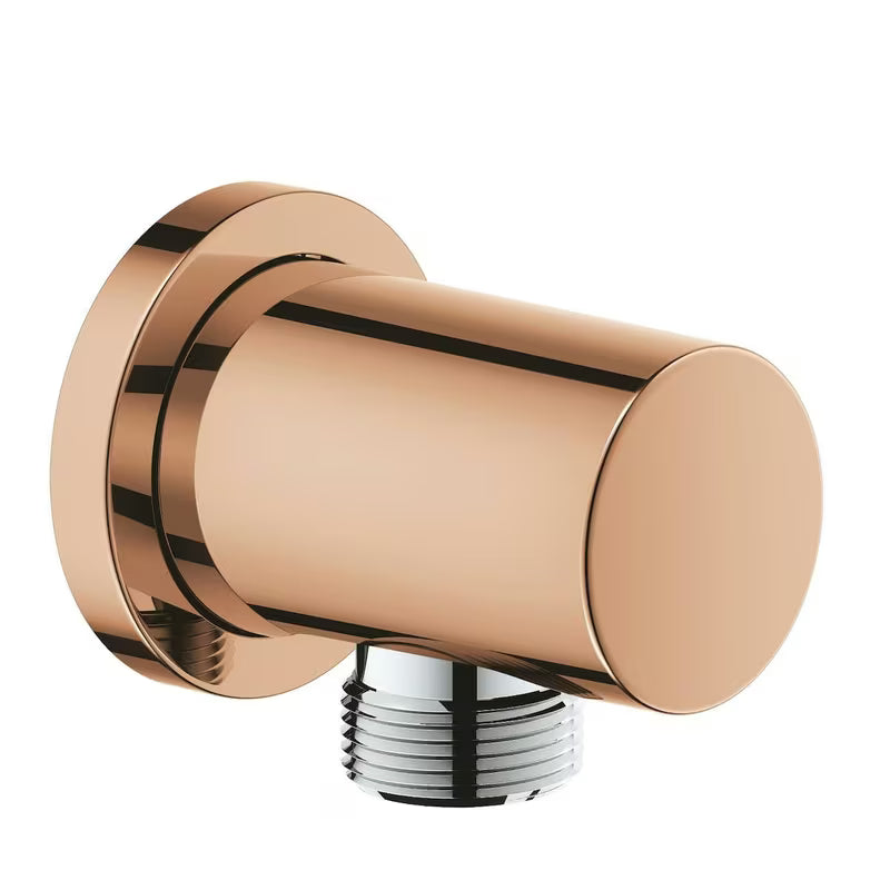 Przyłącze kątowe Grohe Rainshower neutral z okrągłą rozetą w wykończeniu warm sunset
