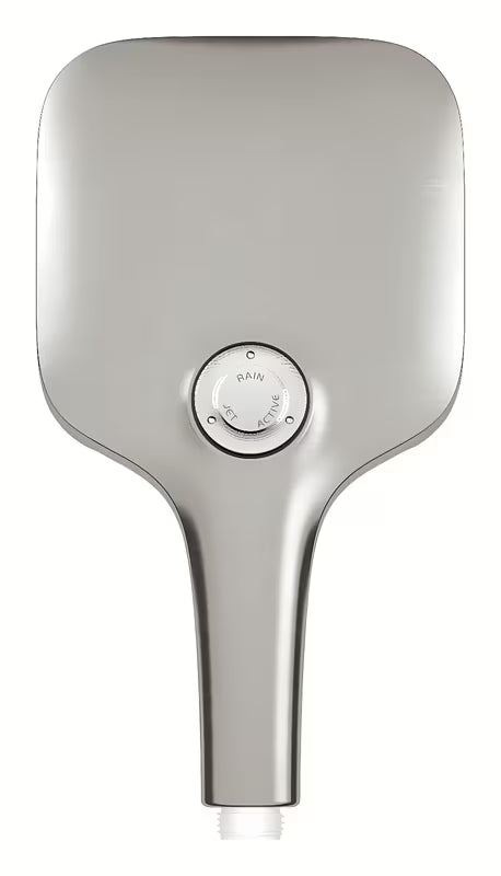 Słuchawka prysznicowa Grohe Rainshower 130 SmartActive Cube w wykończeniu supersteel z trzema rodzajami strumienia.