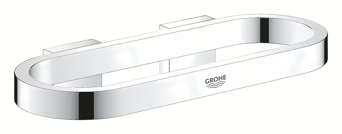 Chromowany wieszak na ręcznik w formie kółka Grohe Selection z ukrytym mocowaniem ściennym