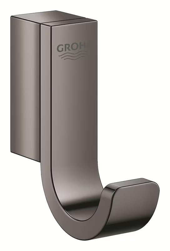 Metalowy łazienkowy haczyk Grohe Selection w wykończeniu hard graphite z ukrytym mocowaniem