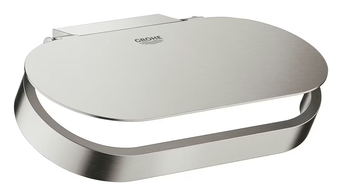 Grohe Selection uchwyt na papier toaletowy z pokrywą w wykończeniu supersteel pro montaż ścienny