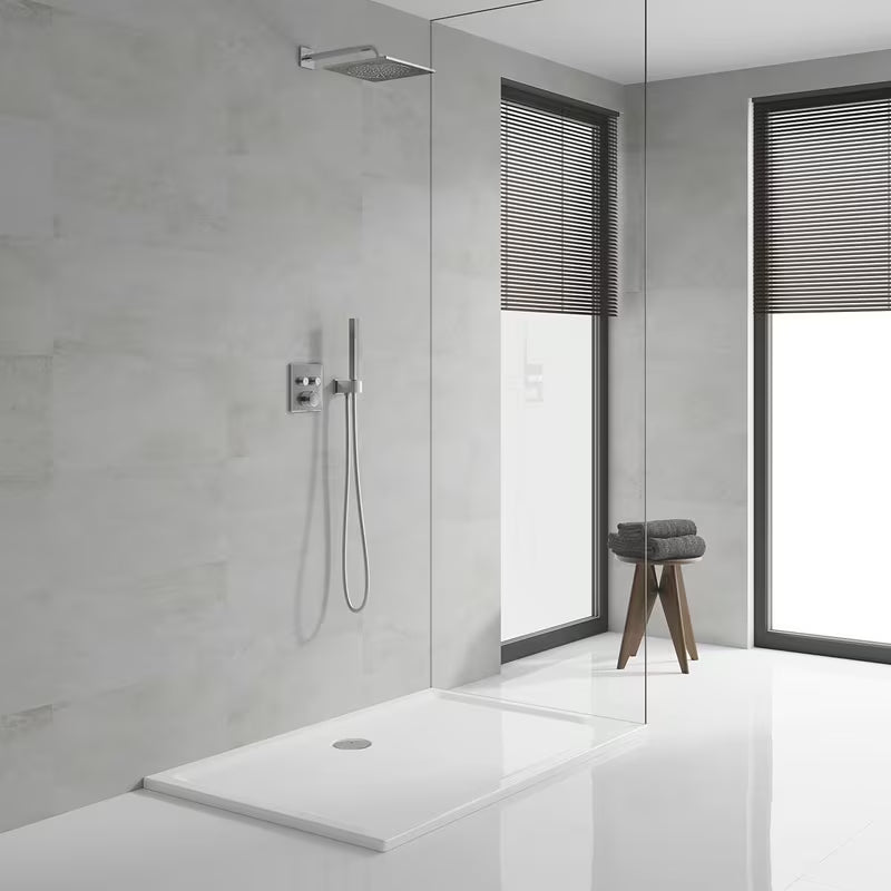 Chromowana podtynkowa termostatyczna bateria prysznicowa Grohe Grohtherm smartcontrol z przyciskiem sterującym
