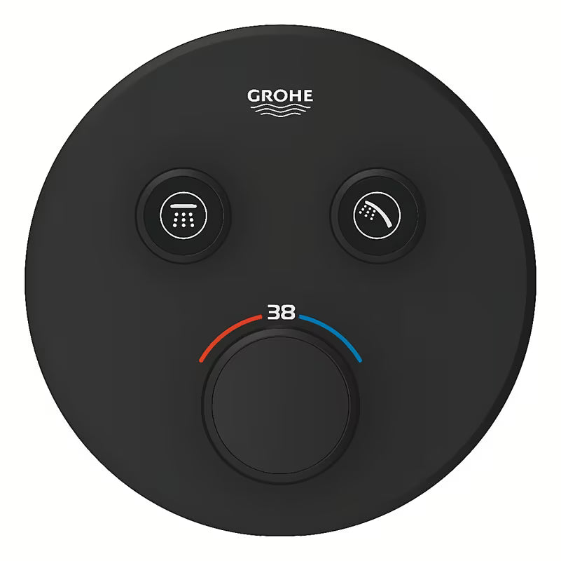 Podtynkowa bateria prysznicowa Grohe smartcontrol w wykończeniu phantom black z przyciskowym sterowaniem