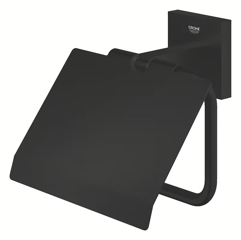 Grohe Start Cube uchwyt na papier toaletowy z pokrywą w matowej czerni z ukrytym mocowaniem
