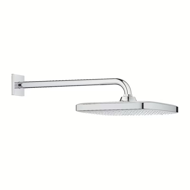 Chromowana deszczownica Grohe Tempesta 250 Cube z ramieniem ściennym i strumieniem Rain