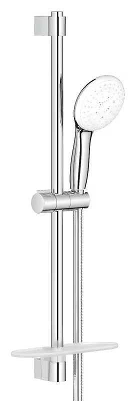 Zestaw prysznicowy Grohe Tempesta w chromie z drążkiem, metalowym wężem i półką GROHE EasyReach