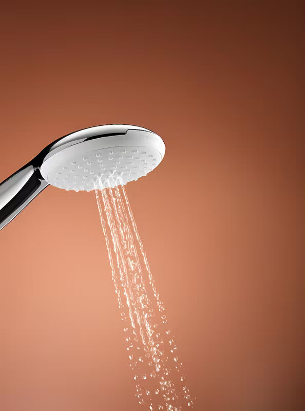 Chromowany zestaw prysznicowy Grohe Tempesta z rączką prysznicową, drążkiem prysznicowym i wężem