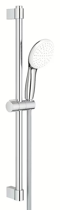 Chromowany zestaw prysznicowy Grohe Tempesta z prysznicem ręcznym, drążkiem i wężem