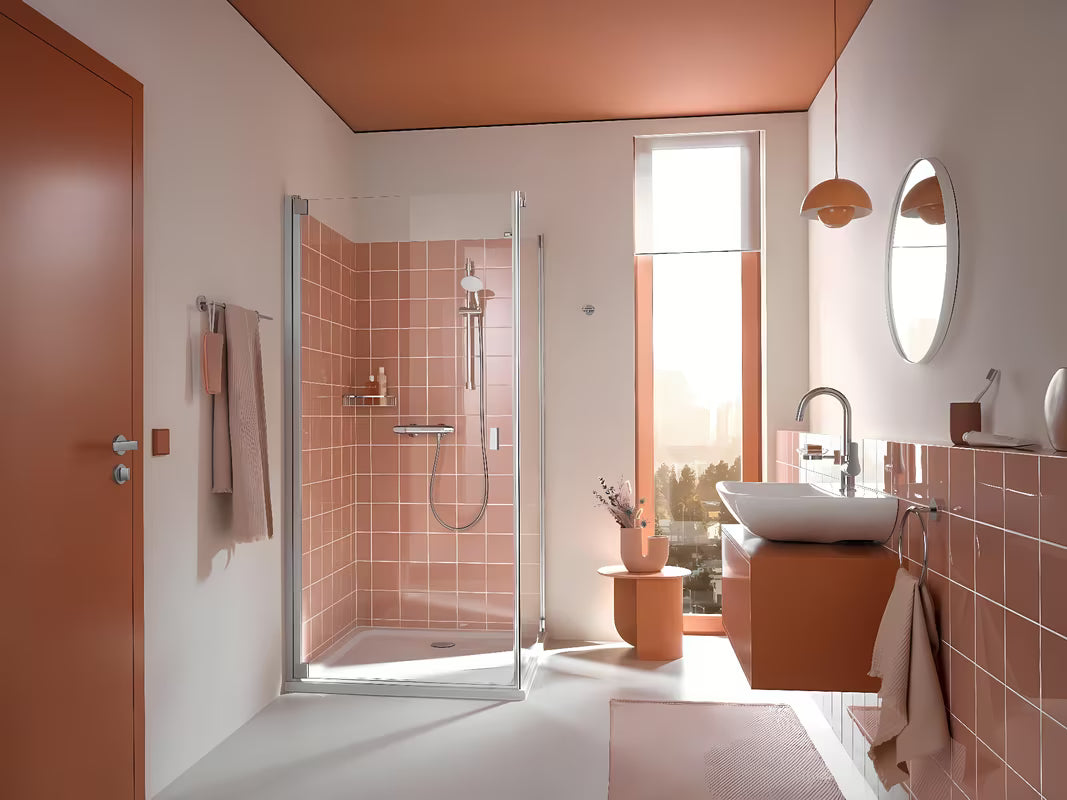 Chromowany zestaw prysznicowy Grohe Tempesta z prysznicem ręcznym, drążkiem i wężem