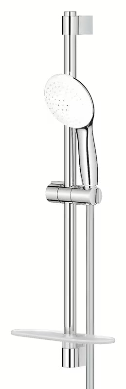 Chromowany zestaw prysznicowy Grohe Tempesta z prysznicem ręcznym, drążkiem prysznicowym, wężem i półką EasyReach