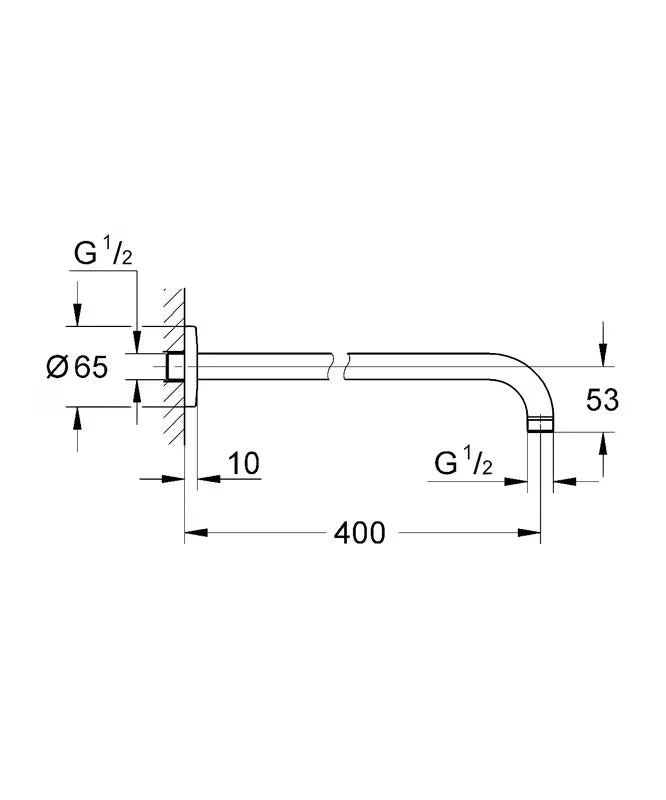 Ramię prysznicowe Grohe Tempesta new w wykończeniu chrome o rozstawie 400 mm