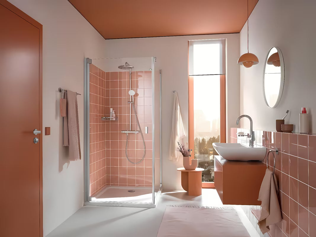 System prysznicowy Grohe Tempesta System z baterią termostatyczną w chromie z deszczownicą i słuchawką prysznicową
