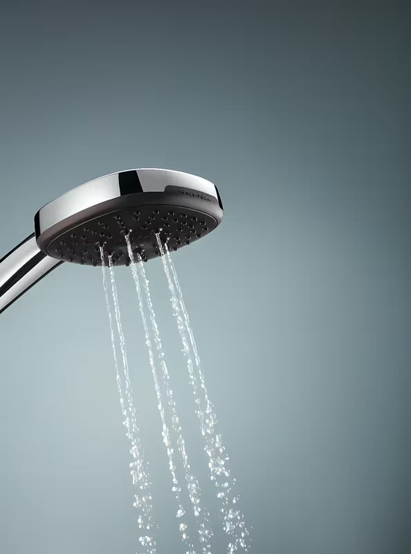 Chromowany zestaw wannowy Grohe Vitalio Comfort ze słuchawką prysznicową z 3 rodzajami strumienia, uchwytem i wężem 1750 mm.