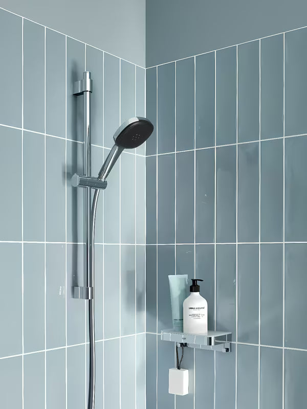Chromowany zestaw prysznicowy Grohe Vitalio Comfort ze słuchawką prysznicową, drążkiem i wężem prysznicowym
