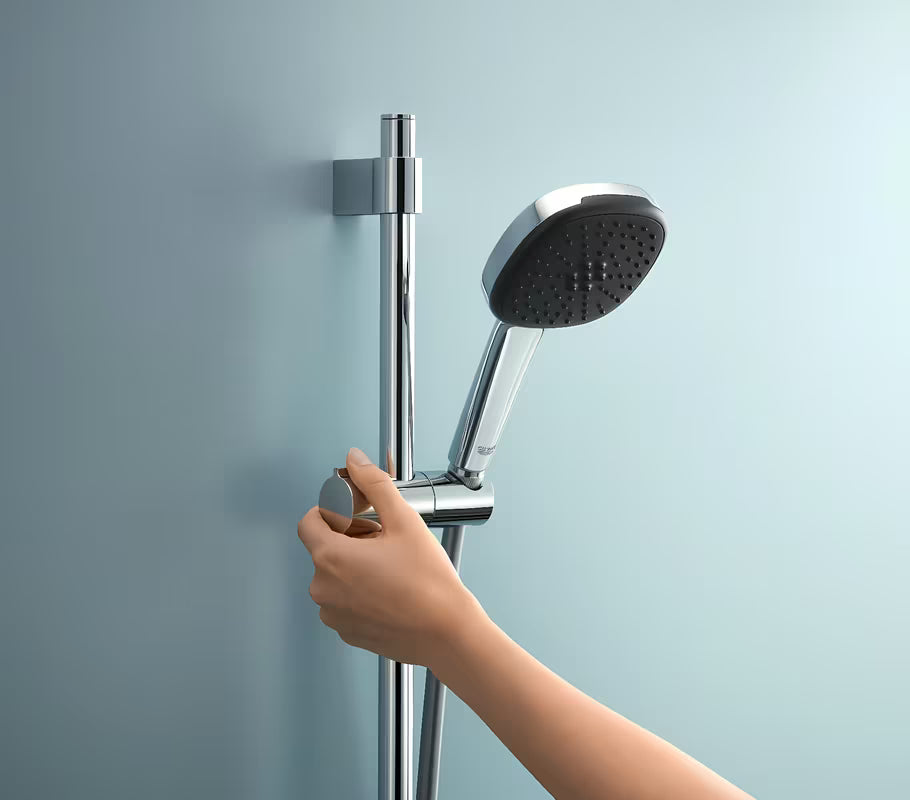 Grohe Vitalio Comfort chromowy zestaw prysznicowy ze słuchawką prysznicową, drążkiem, wężem i półką