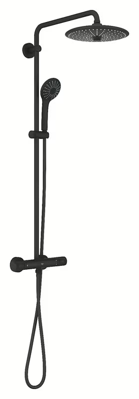 Grohe Vitalio Joy System prysznicowy z baterią termostatyczną w kolorze phantom black