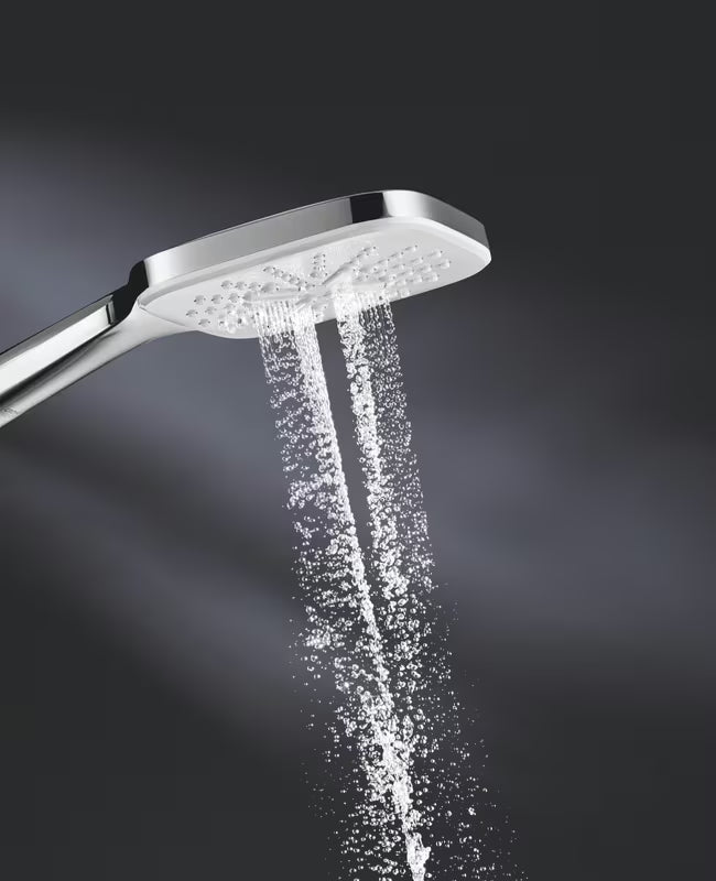 Chromowana słuchawka prysznicowa Grohe Vitalio 130 SmartActive Cube z trzema strumieniami i sterowaniem SmartTip
