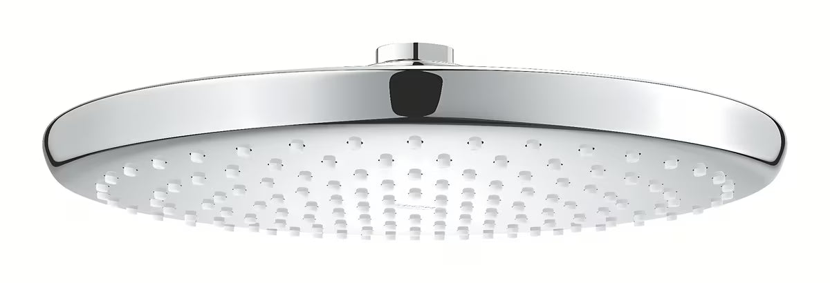 Okrągła deszczownica Grohe Vitalio Start 250 w chromie ze strumieniem Rain i średnicą 250 mm.