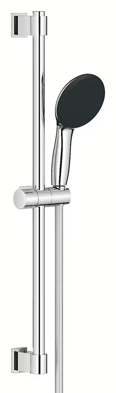 Chromowany zestaw prysznicowy Grohe Vitalio Start z słuchawką prysznicową, drążkiem prysznicowym i wężem