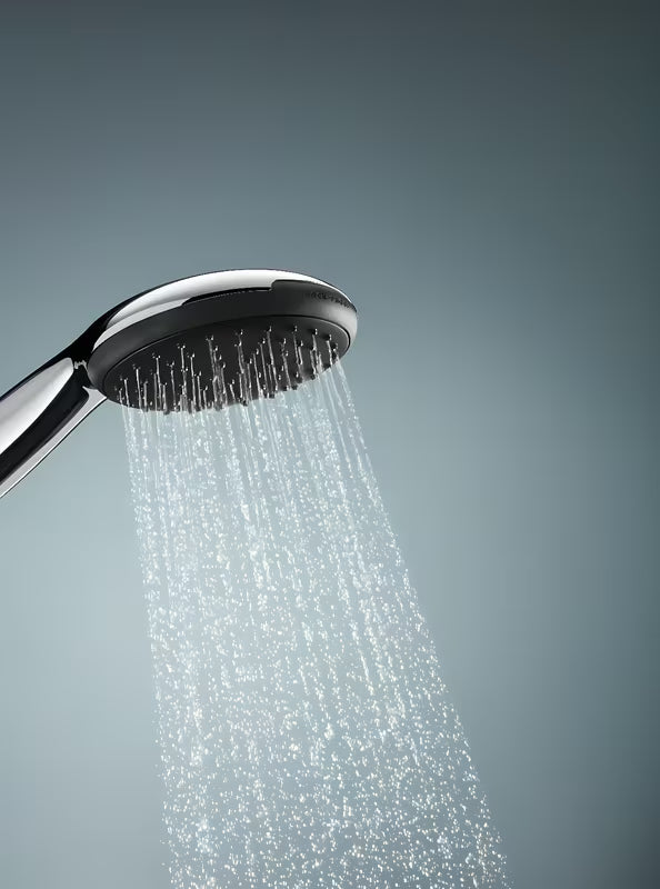 Chromowany zestaw prysznicowy Grohe Vitalio Start ze słuchawką prysznicową, drążkiem prysznicowym i wężem