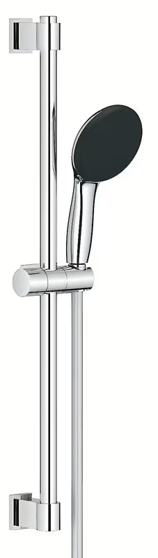 Chromowany zestaw prysznicowy Grohe Vitalio Start z drążkiem prysznicowym i wężem pro komfortowe prysznicowanie