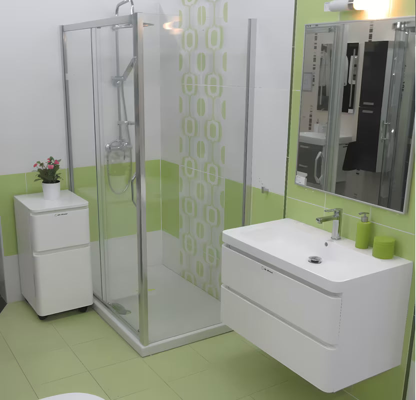 Ścianka boczna do drzwi prysznicowych Hüppe Next 80 cm w błyszczącym chromie, z przezroczystym szkłem