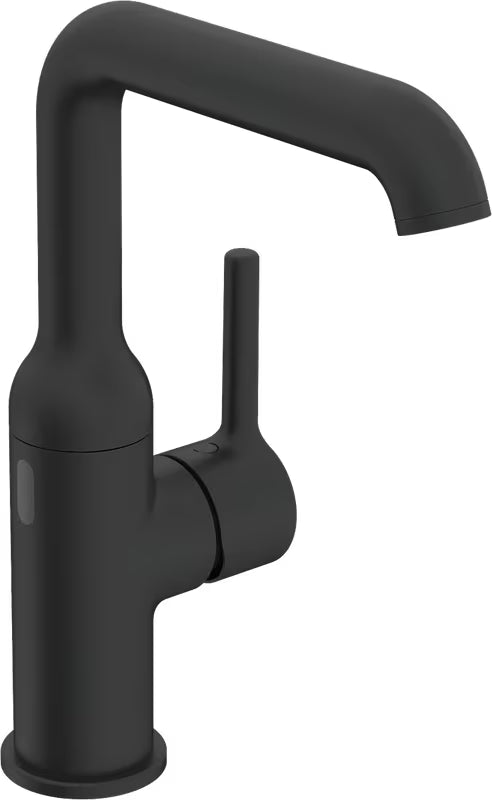 Sensorowa bateria umywalkowa Hansa Vantis w kolorze czarny mat z obrotową wylewką