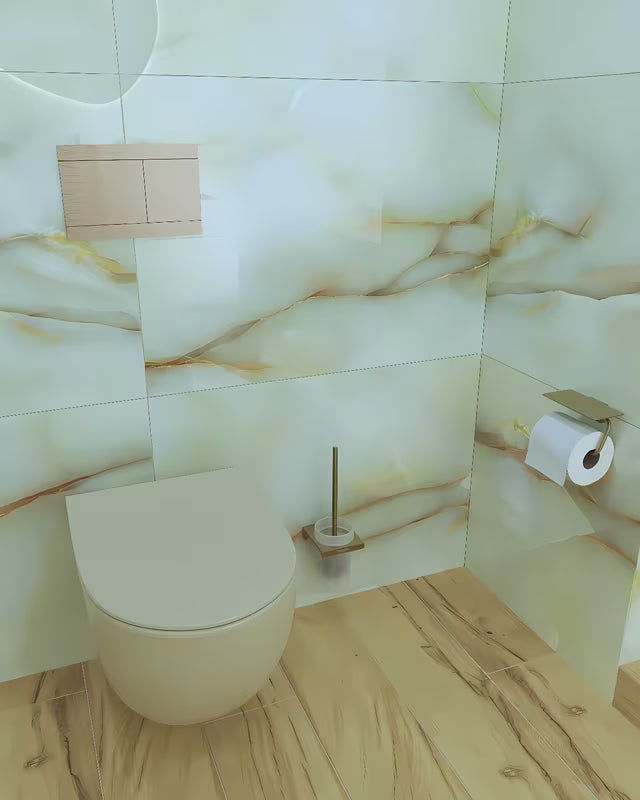Ścienna SZCZOTKA do Wc hansgrohe addstoris w szczotkowanym brązie ze szklanym pojemnikiem