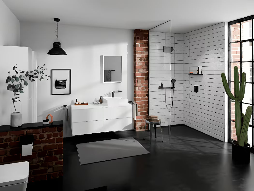 Hansgrohe addstoris uchwyt na papier toaletowy z pokrywą w matowej czerni, ścienny